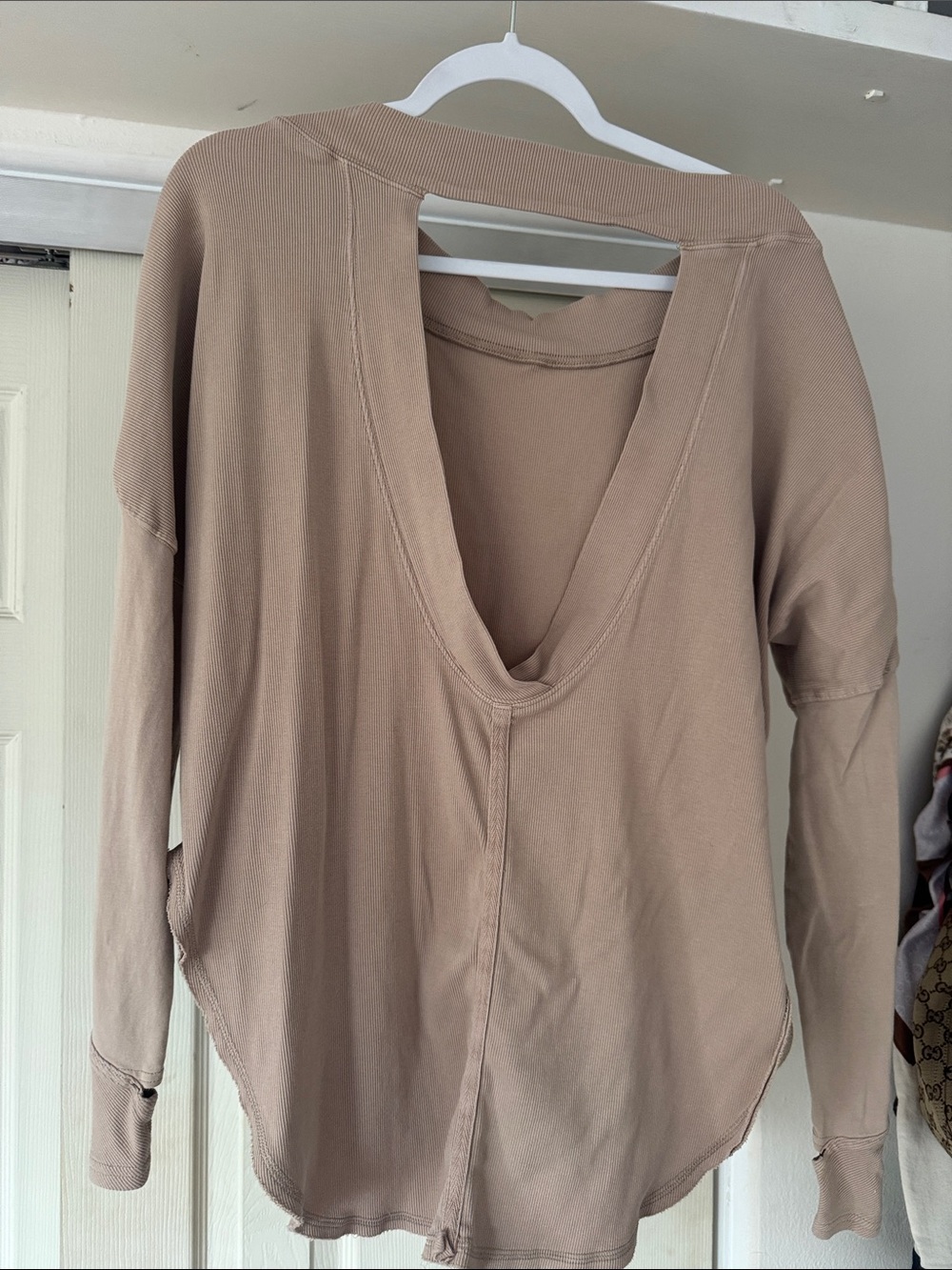 FP Movement by Free People Oversized Long-Sleeve Top in Taupe - Picture 2 of 3